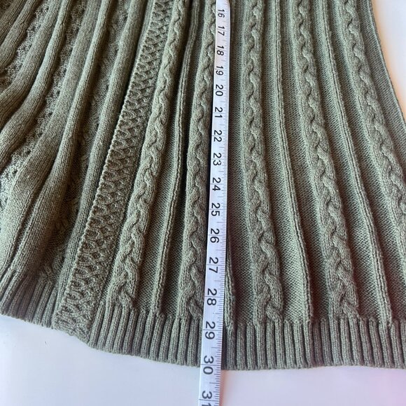 Soft Surroundings Cable Knit Open Front Cardigan Sweater Sage Green Size Large - Picture 5 of 8